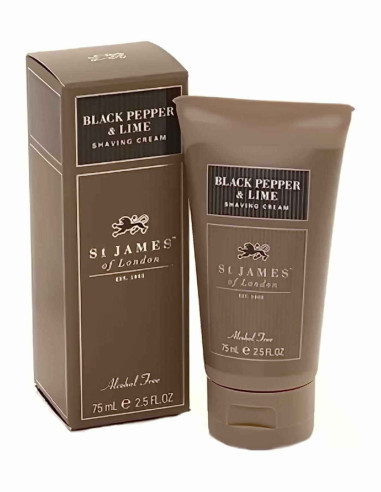 St. James of London Black Pepper & Lime Shaving Cream 75ml