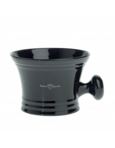 Edwin Jagger Shaving Bowl Black Porcelain With Handle