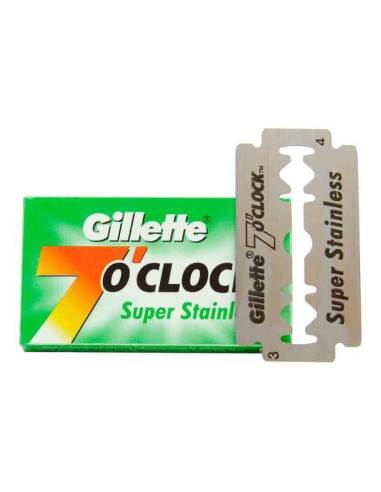 5 Gillette 7 o'clock Super Stainless Double Edge Blades