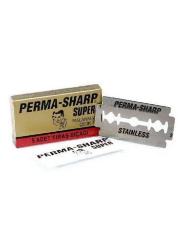 5 Perma-Sharp Super Double Edge Razor Blades