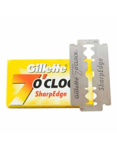 5 Cuchillas de afeitar Doble Filo Gillette 7 o'clock "Sharp Edge"