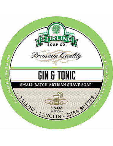 Stirling Soap Company Sapone da barba Gin & Tonic 170ml