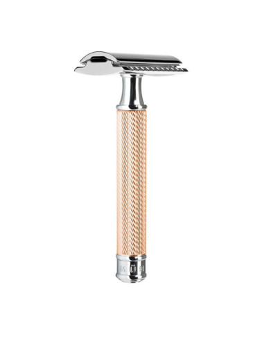 Mühle Double Edge Rasiermesser R89 Rose Gold Schließen Kamm