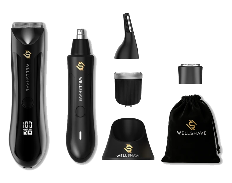 Shave Package 3.0 met bodygroomer, detailtrimmer, opzetstukken en oplaadstation