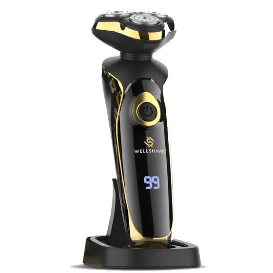 The Gentleman Shaver op de oplaadstandaard
